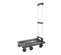 Chariot utilitaire pliable avec 6 roues, cadre extensible, facile à transporter, idéal pour la maison, le bureau, l'entrepôt, le supermarché, noir, taille moyenne