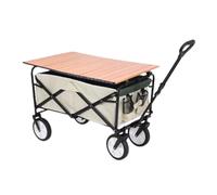 Chariot utilitaire pliable avec grande capacité pour le camping et le jardinage - Chariot d'épicerie portable avec roulettes, poignée réglable et table - Idéal pour les activités de plein air