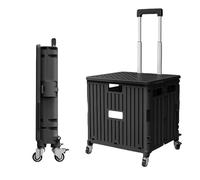 Chariot utilitaire pliable avec roues d'escalier et poignée télescopique, chariot pliable portable pour courses, jardin, camping et utilisation en extérieur