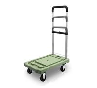 Chariot utilitaire pliable avec roulettes, poignée réglable, chariot roulant portable pour la maison, l'école, le supermarché - Chariot robuste vert