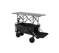 Chariot utilitaire pliable avec table, capacité de 150 kg, double frein en tissu Oxford, 100 x 51 x 96 cm, parfait pour les festivals, les événements en plein air et une utilisation intensive, chariot