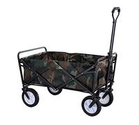Chariot utilitaire pliable de 176 livres de capacité, chariot de camping portable avec poignée réglable, chariot de magasin extérieur pour le transport de jardins et d'engrenage de randonnée