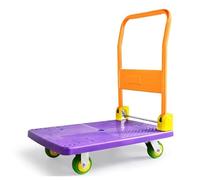 Chariot utilitaire pliable, diable léger avec roues en caoutchouc, chariot roulant pour la maison, les voyages, le supermarché, le rangement (violet, grand)