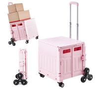 Chariot Utilitaire Pliable - DUOKU - YN8803 - 65 L - Roulettes Pivotantes 360° - Rose