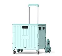 Chariot utilitaire pliable léger et portable avec 8 roues pour monter facilement les escaliers, poignée télescopique pour les courses, les voyages et le shopping