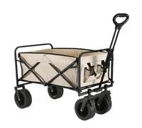 Chariot utilitaire pliable multifonction avec roues tout-terrain et poignée réglable - Chariot portable pour le camping, la plage, le shopping et les activités de plein air
