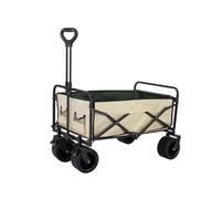 Chariot utilitaire pliable pour festivals, grande capacité de 150 kg, roues de réservoir, double frein, 97 x 56 x 51 cm, tissu Oxford durable, couleur beige vert