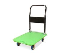 Chariot Utilitaire Robuste à 4 Roues avec poignée en métal et Plateforme en Plastique Haute capacité pour Le déménagement et Le Transport de Bagages