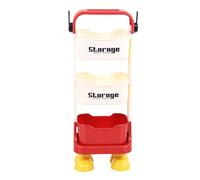 Chariot Utilitaire Roulant à 3 Niveaux, Grand Rangement en PP, Organisateur de Rangement Lourd avec 4 Roues Pivotantes, Conception de Pied, accessibilité Ouverte, Chariot (3 Niveaux)