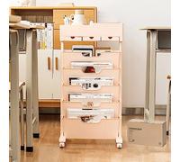 Chariot utilitaire roulant à 6 niveaux avec 3 tiroirs, bibliothèque mobile avec roues verrouillables, chariot de rangement vertical étroit, économise de l'espace pour le salon, la chambre à coucher,
