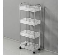 Chariot utilitaire roulant en acrylique avec roulettes - Chariot de rangement fin pour cuisine, salle de bain, bureau, organiseur multifonction pour une mobilité facile et un gain de place