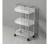 Chariot utilitaire roulant en acrylique avec roulettes - Chariot de rangement fin pour cuisine, salle de bain, bureau, organiseur multifonction pour une mobilité facile et un gain de place