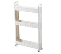 Chariot utilitaire sur roulettes Chariot de rangement mince à 3 niveaux avec crochets et cloisons Étagère étroite en plastique avec poignées pour cuisine, salle de bain, bureau, buanderie, 29 x 18