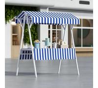 Chariot Vendeur Pliable en Fer avec Auvent, Stand de Marché Portable | Cadre robuste, montage sans outil et grand plan de travail pour marchés et événements(D,130cm/51.2in)
