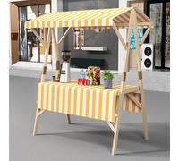 Chariot Vente en Plein Air PréSentoir Mobile avec Auvent Comptoir éLargi Pliable Facile à Installer Adapté aux MarchéS aux éVéNements en Plein Air Et aux Stands Restaurati Yellow 120x60cm/47.2x23.6in