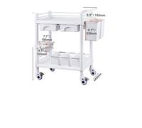 Chariot VEVOR Lab, coque en PP résistante, grand espace de rangement, mobilité facile, blanc 4 PP 2 4