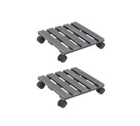 vidaXL Chariots à plantes 2 pcs Gris 30x30x7,5 cm WPC