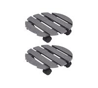 Chariots à plantes 2 pcs Gris Ø30x7,5 cm WPC