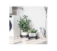 Vidaxl Chariots À Plantes Avec Roues 2 Pcs Gris Diamètre 34 Cm 35 Kg Gris
