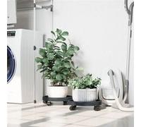 Vidaxl Chariots À Plantes Avec Roues 2 Pcs Gris Diamètre 34 Cm 35 Kg Gris