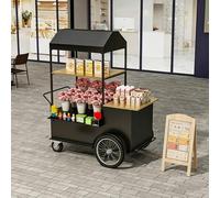 Chariots De Kiosques Extérieurs Portables, Étals De Marché Fermier, Idéaux For Les Marchés De Rue, Les Marchés Fermiers, Les Foires Artisanales Et Les Plages(Black,140x60cm/55.1x23.6in)