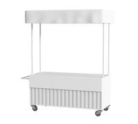 Chariots De Nourriture De Rue Mobiles Commerciaux, Chariots De Vendeurs D'extérieur, Chariot D'exposition, Kiosques Couverts, Stands De Nourriture De Rue(White,L 100cm/39.4in)