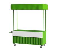 Chariots De Nourriture De Rue Mobiles Commerciaux, Chariots De Vendeurs D'extérieur, Chariot D'exposition, Kiosques Couverts, Stands De Nourriture De Rue(Green,L 130cm/51.2in)