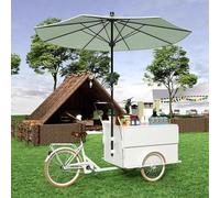 Chariots De Présentation D'étals De Marché, Kiosques De Vente Au Détail, Avec Roues Et Auvent, Adaptés À Une Utilisation Dans La Rue, Aux Foires Artisanales(White)