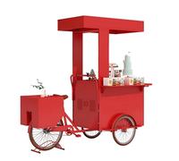 Chariots De Restauration Portables À Roulettes,Chariot De Vendeur De Produits Alimentaires En Fer Avec Grand Espace De Rangement,Pour Les Ventes De Rue,Les Stands En Plein Air(Red)