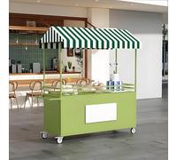 Chariots de Restauration Portables à Roulettes, Portable Stand de Marché Extérieur, pour Événements et Promotions sur le Marché des Agriculteurs(Green,120cm/47.2in)