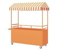 Chariots D'exposition De Marché, Kiosques De Vente Au Détail Et Chariots De Vendeurs À Roues, Idéaux For Les Marchés De Rue, Les Marchés De Producteurs(Orange,140x60cm/55.2x23.7in)