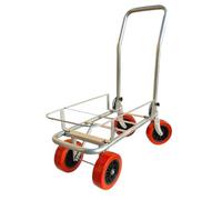 Chariots et brouettes de jardin utilitaires avec roues universelles en PVC | Chariot de transport à plat pour cueilleur de fruits, avec cadre de clôture en fer galvanisé, camion