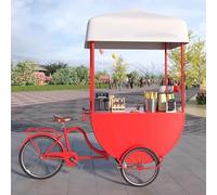 Chariots Nourriture Commerciaux Créatifs, Présentoir À Vendre, Chariot Vélo Vendeur Mobile, Tricycle Portable En Fer For Événements, Rues, Centres(Red)