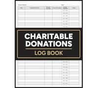 Charitable Donations Log Book: Donation and receipt log for individuals, households, and nonprofits