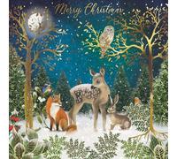 Charity Christmas Cards - Forest Animals Winter Scene with Foil Details - Eco-Friendly and Recyclable - Pack of 10 Cards - By The Great British Card Company
