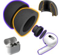 CharJenPro AirFoams Pro Ultra Embouts d'oreille en Mousse à mémoire de Forme pour AirPods Pro 1ère et 2ème génération, Nouvelle Version 5.0, sécurisés dans l'oreille, Confortables, Excellente