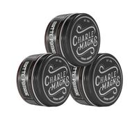 Charlemagne Lot de 3 pommades mates à base d'eau - Tenue forte - Meilleure cire mate pour cheveux courts ou longs - Pour homme