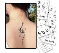 CHARLENT Semi-Permanente Tattoos - Realistische Fake-Tattoos, 2 Wochen Haltbar, Sternen-Tattoos für Frauen und Männer, Gesicht, Hals und Körper/Verblasst Natürlich/Keine Reflexion/Wasserfest