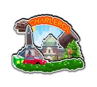 Charleroi Aimant de réfrigérateur en bois 3D Motif Belgique Souvenir de ville Souvenir Réfrigérateur Fait à la main Artisanat Magnétique Réfrigérateur Stickers Décoration Maison Cuisine