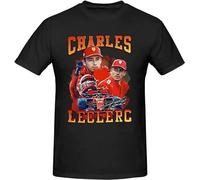 Charles 16 Leclerc T-shirt noir pour homme Racing, Noir , M