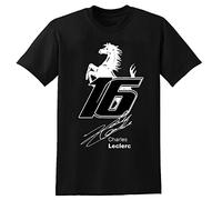Charles 16 Leclerc Unisexe T-Shirt Hommes Black Tee Racing Mens Tee M