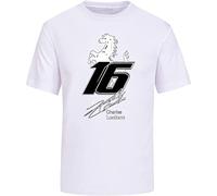 Charles 16 Leclerc Unisexe T-Shirt Hommes Tee Racing Mens Tee White 3XL