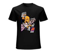 Charles Barkley Basketball Caricature Men's T-Shirt Unisex Black Cotton Print Tee Shirts S