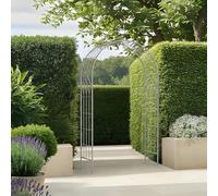 CHARLES BENTLEY Arche décorative Fer forgé Gris Antique, Finition Vintage, Parfaite pour Plantes grimpantes, extérieur Jardin terrasse pelouse (211x103x36cm)