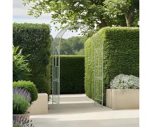 CHARLES BENTLEY Arche décorative Fer forgé Vert Sauge, Finition Classique, idéale Plantes grimpantes, Jardin terrasse extérieur, Style Rustique (211x103x40.5cm)