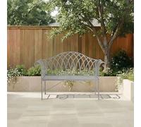 CHARLES BENTLEY Banc extérieur 2 Places Fer forgé Gris, Design Rustique, accoudoirs courbés, Style élégant, résistant à la Rouille, mobilier terrasse Jardin (128x44x93cm)