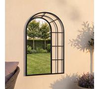 CHARLES BENTLEY Miroir Arche Paris Noir, Mural, incassable, résistant aux intempéries, décoration Jardin ou intérieur, Cadre Aluminium et Fer (95x60x2.5cm)