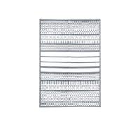CHARLES BENTLEY Tapis extérieur Gris à Rayures géométriques, Plastique recyclé, léger, UV, imperméable, pour Balcon, Jardin ou Plage (170x120cm)