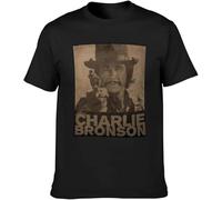 Charles Bronson Movie Star Action T-Shirt Black Shirt Men's Top Tee