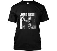 Charles Bronson Unisex T-Shirt Printed Tee Graphic Top Men Black Shirt(Medium)
